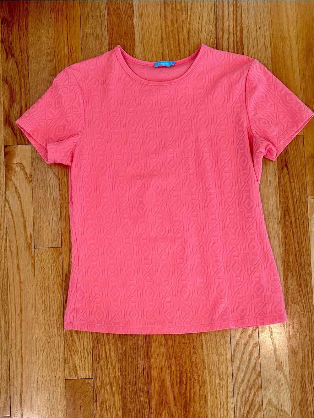 J. McLaughlin Coral Textured Short Sleeve Top